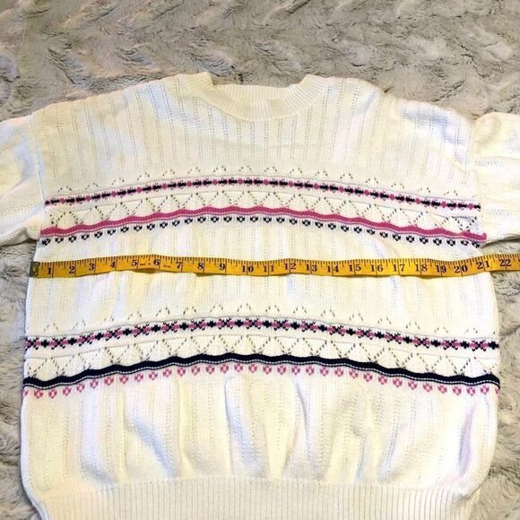 𝅺VINTAGE short sleeve cotton crewneck sweater size M - Picture 8 of 10